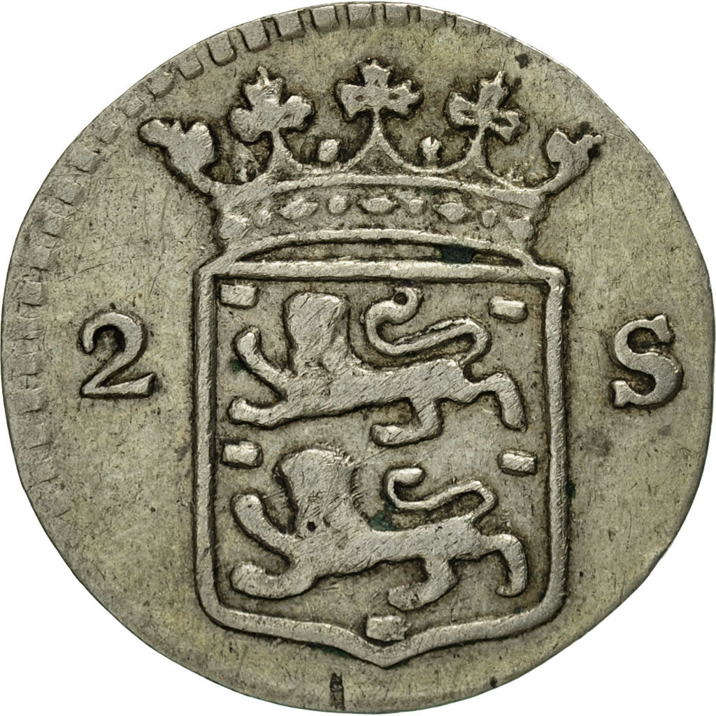Netherlands, WEST FRIESLAND, 2 Stuivers, Double Wapenstuiver, 1789, EF(40-45)