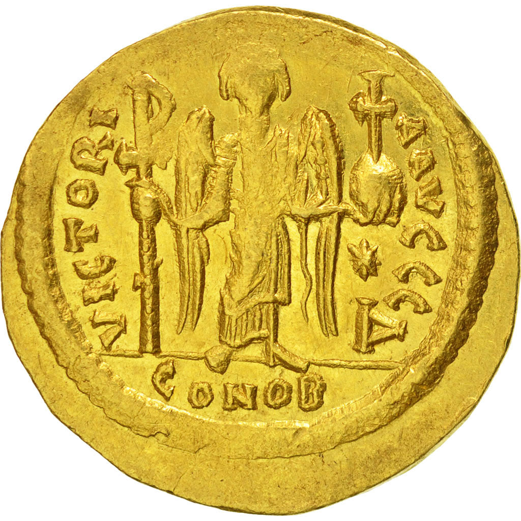 Justinian I, Solidus, Constantinople, AU(50-53), Gold, Sear:140