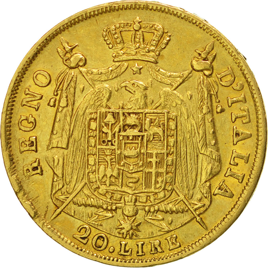 Monnaie, États italiens, KINGDOM OF NAPOLEON, Napoleon I, 20 Lire, 1813, Milan