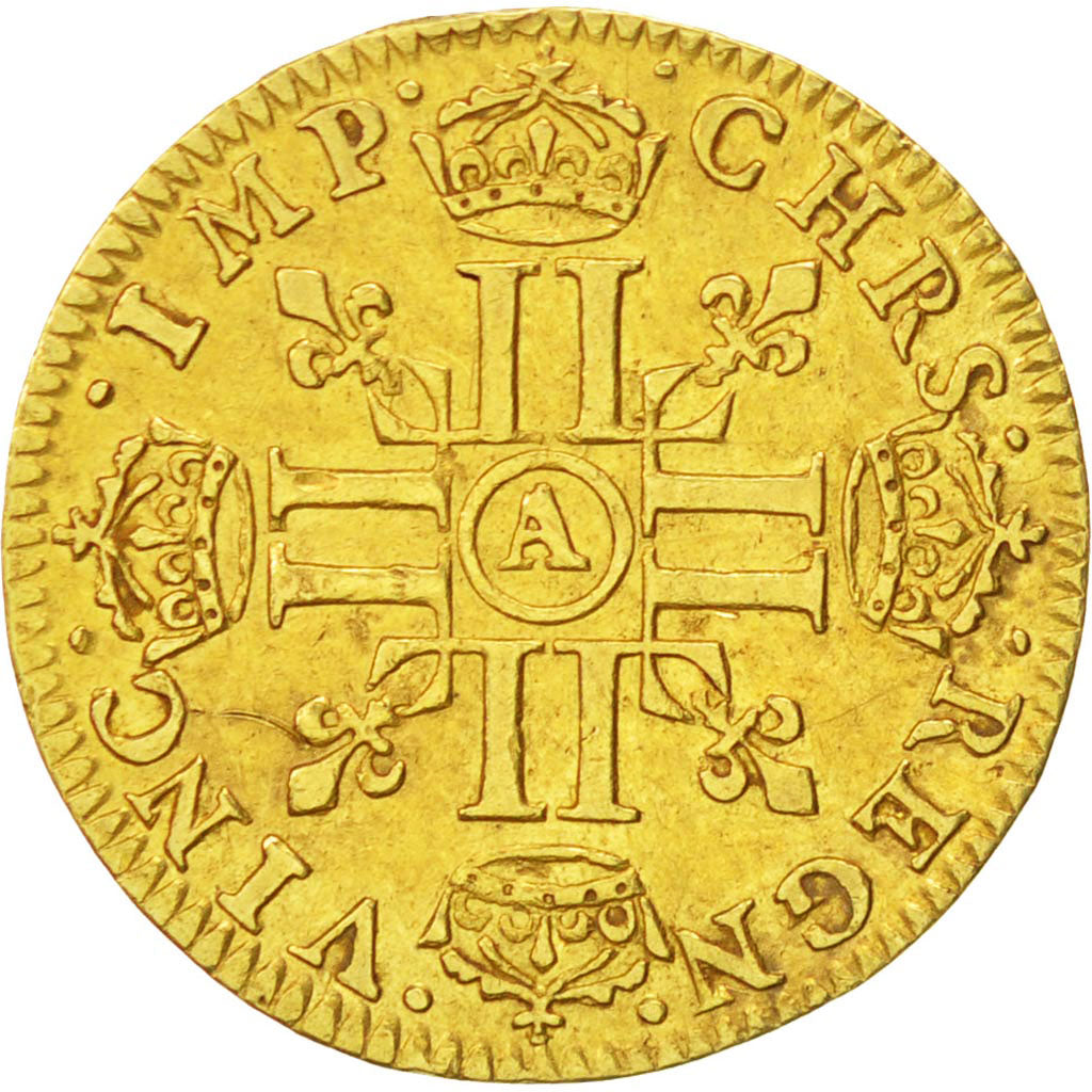 Coin, France, Louis XIV, 1/2 Louis d'or à la mèche courte, 1/2 Louis d'or