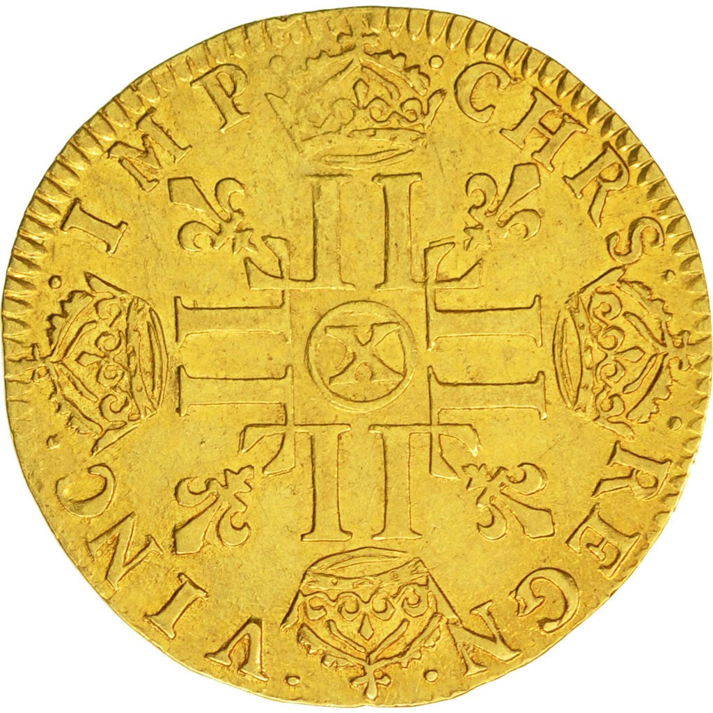 Moneda, Francia, Louis XIV, Louis d'or à la mèche longue, Louis d'Or, 1651