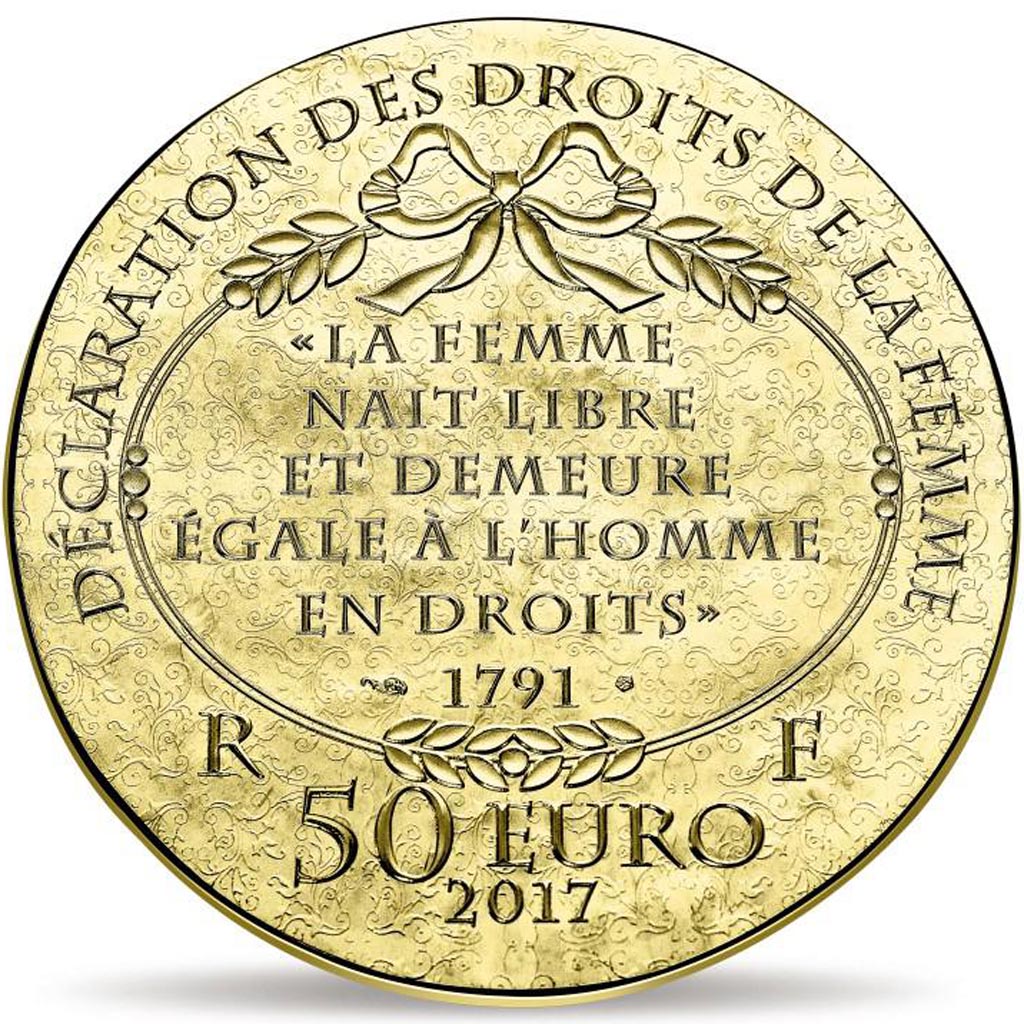 Moneda, Francia, Monnaie de Paris, 50 Euro, Olympe de Gouges, 2017, FDC, Oro
