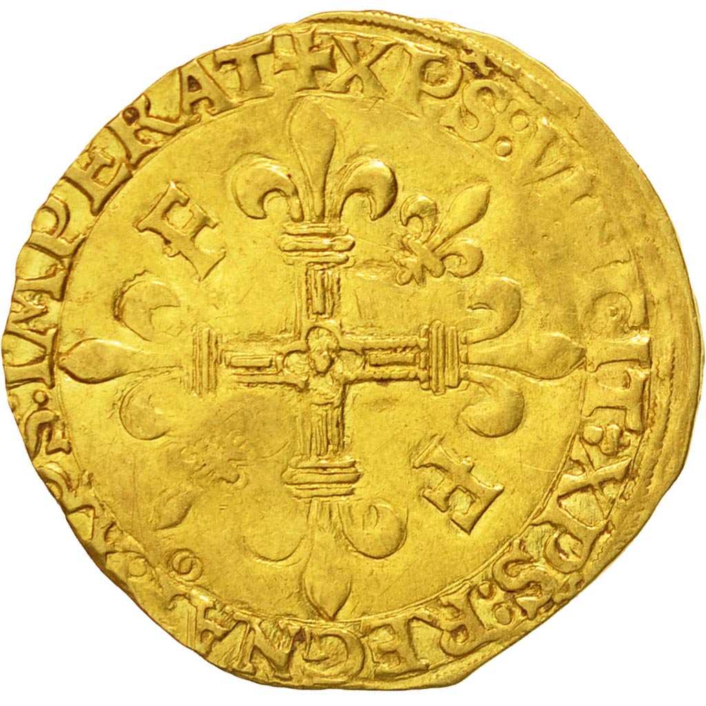 Coin, France, François Ier, Ecu d'or, Paris, AU(50-53), Gold, Duplessy:775