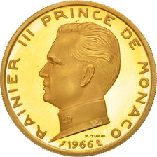 Coin, Monaco, Rainier III, 5 Francs, 1966, Paris, MS(63), Gold, KM:E55