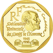 Moneda, Francia, René Cassin, 500 Francs, 1998, Paris, FDC, Oro, KM:1957