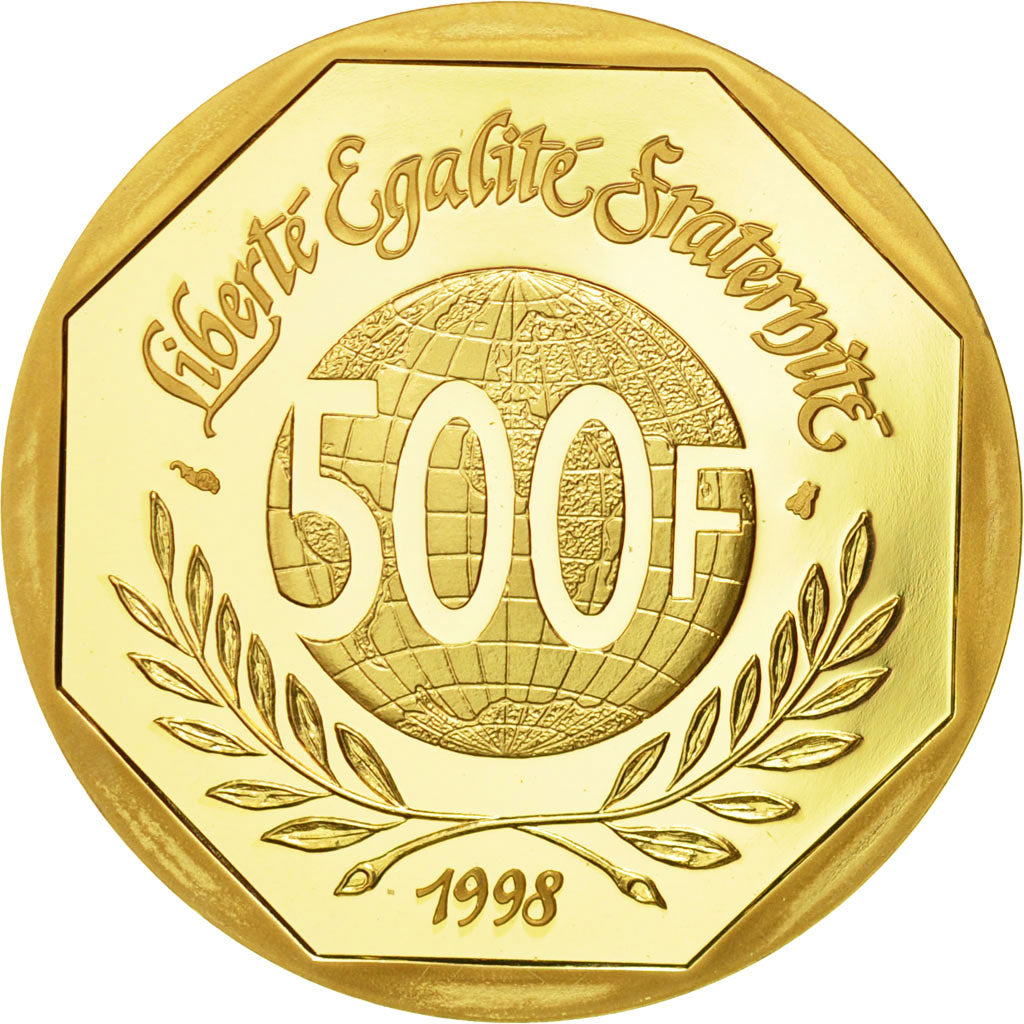 Coin, France, René Cassin, 500 Francs, 1998, Paris, MS(65-70), Gold, KM:1957