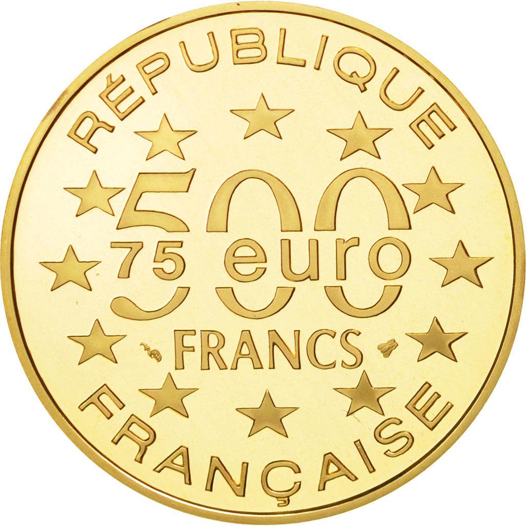 Coin, France, Lisbonne, 500 Francs-75 Euro, 1997, Paris, MS(65-70), Gold