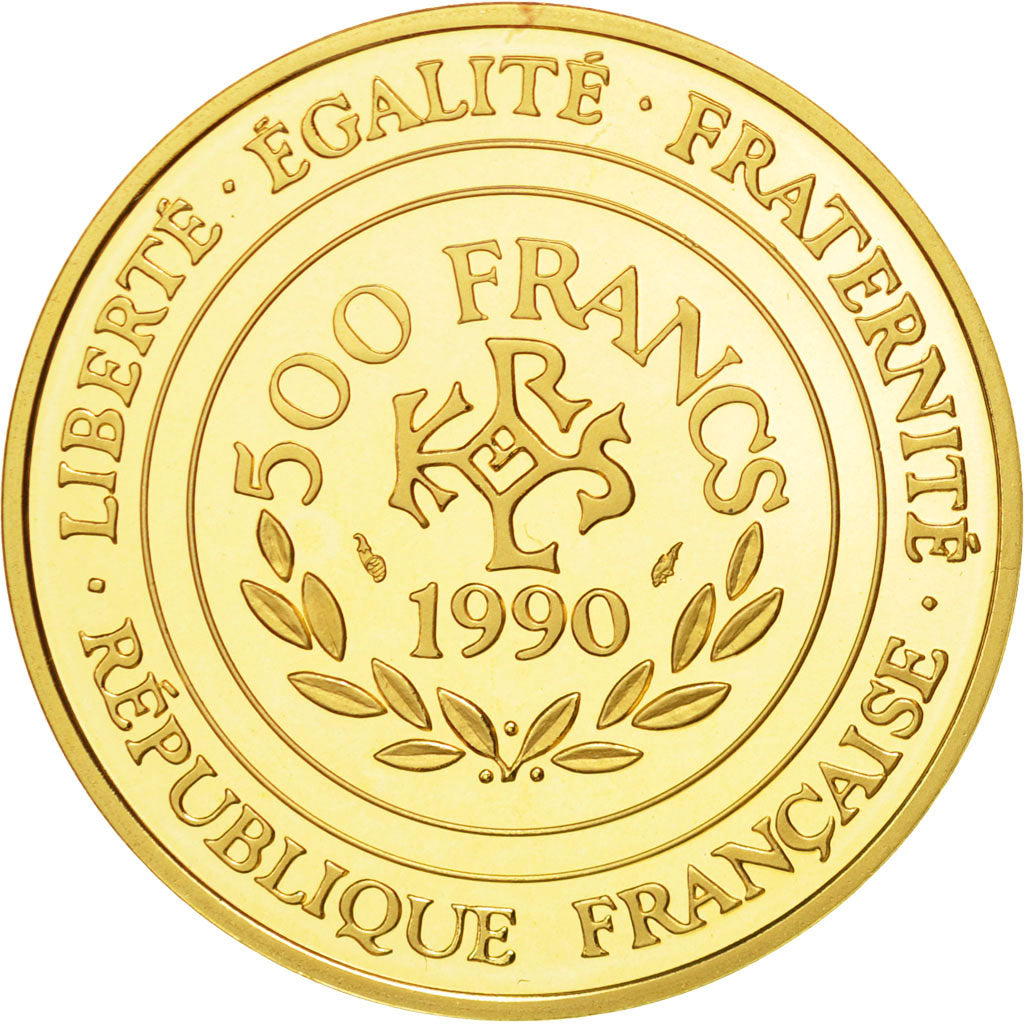 Francia, Charlemagne, 500 Francs-70 Ecus, 1990, Paris, FDC, Oro, KM:990