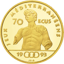 Coin, France, Ephèbe d'Agde, 500 Francs-70 Ecus, 1993, Paris, MS(65-70), Gold