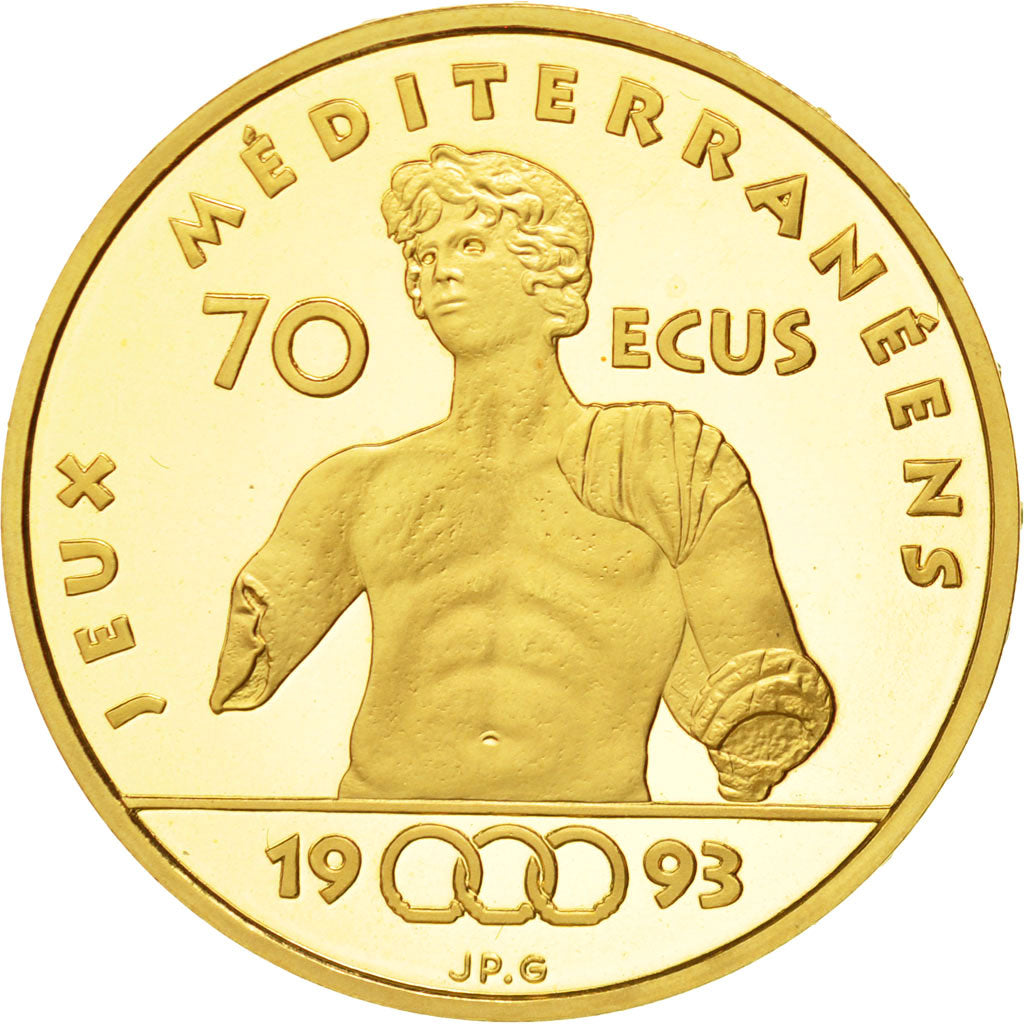 Monnaie, France, Ephèbe d'Agde, 500 Francs-70 Ecus, 1993, Paris, FDC, Or