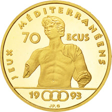 Moneta, Francia, Ephèbe d'Agde, 500 Francs-70 Ecus, 1993, Paris, FDC, Oro