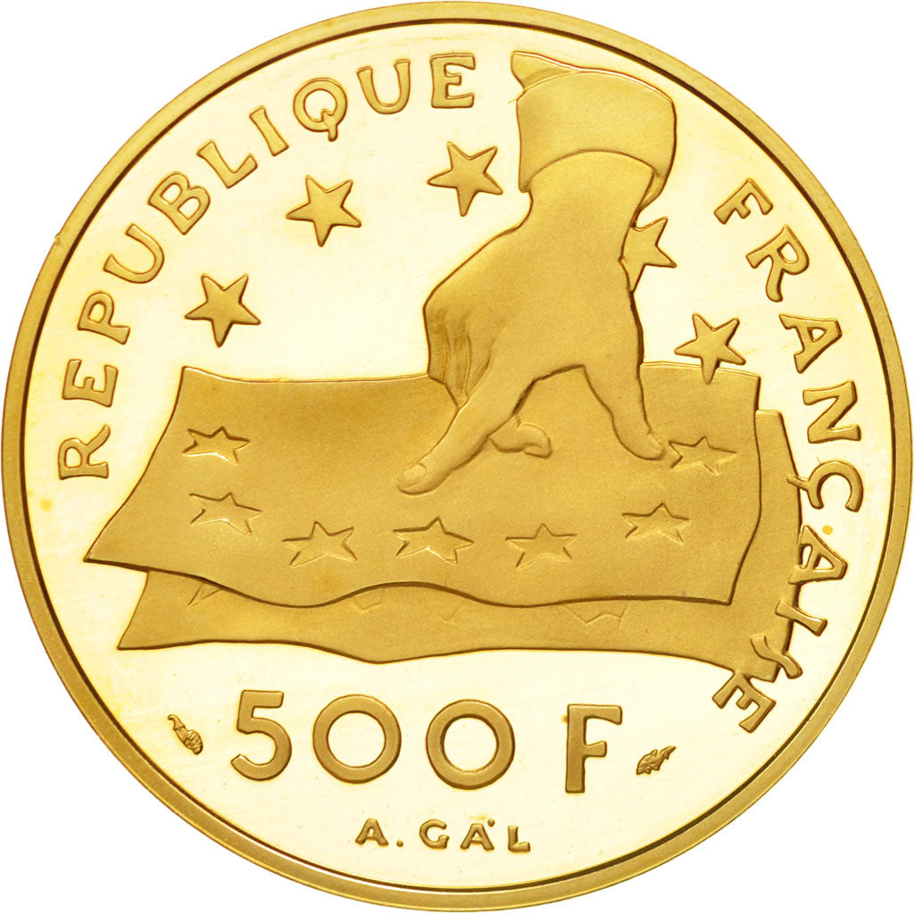 Coin, France, Descartes, 500 Francs-70 Ecus, 1991, Paris, MS(65-70), Gold