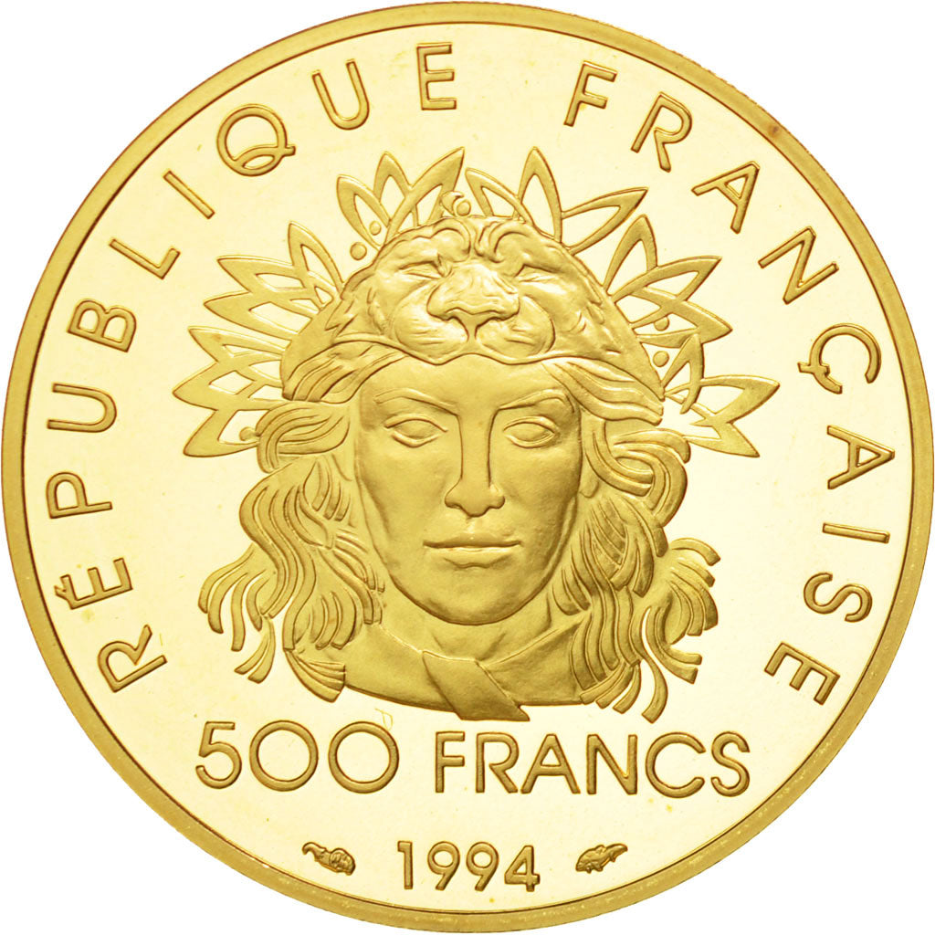 Coin, France, Héraclès, 500 Francs, 1994, Paris, MS(65-70), Gold, KM:1059