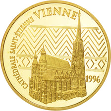 Moneta, Francia, Cathédrale Vienne, 500 Francs-75 Euro, 1996, Paris, FDC, Oro