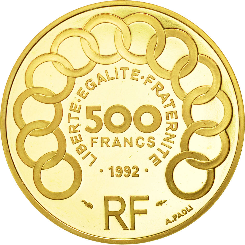 Monnaie, France, Jean Monnet, 500 Francs-70 Ecus, 1992, Paris, FDC, Or, KM:1013