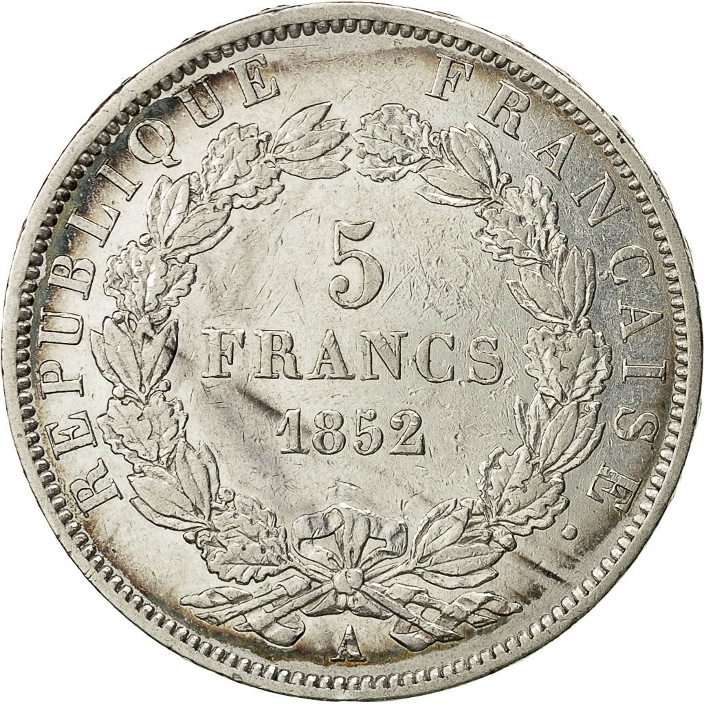 Coin, France, Napoléon III, 5 Francs, 1852, Paris, EF(40-45), Silver, KM:773.1