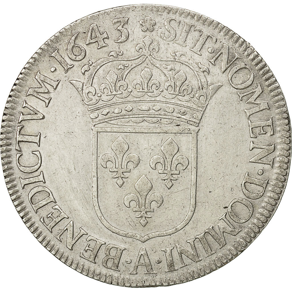 France, Louis XIII, Écu de 60 Sols, 1643, Paris, EF, KM:129.2