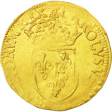 Coin, France, Charles IX, Ecu d'or, Rouen, VF(20-25), Gold, Sombart:4904