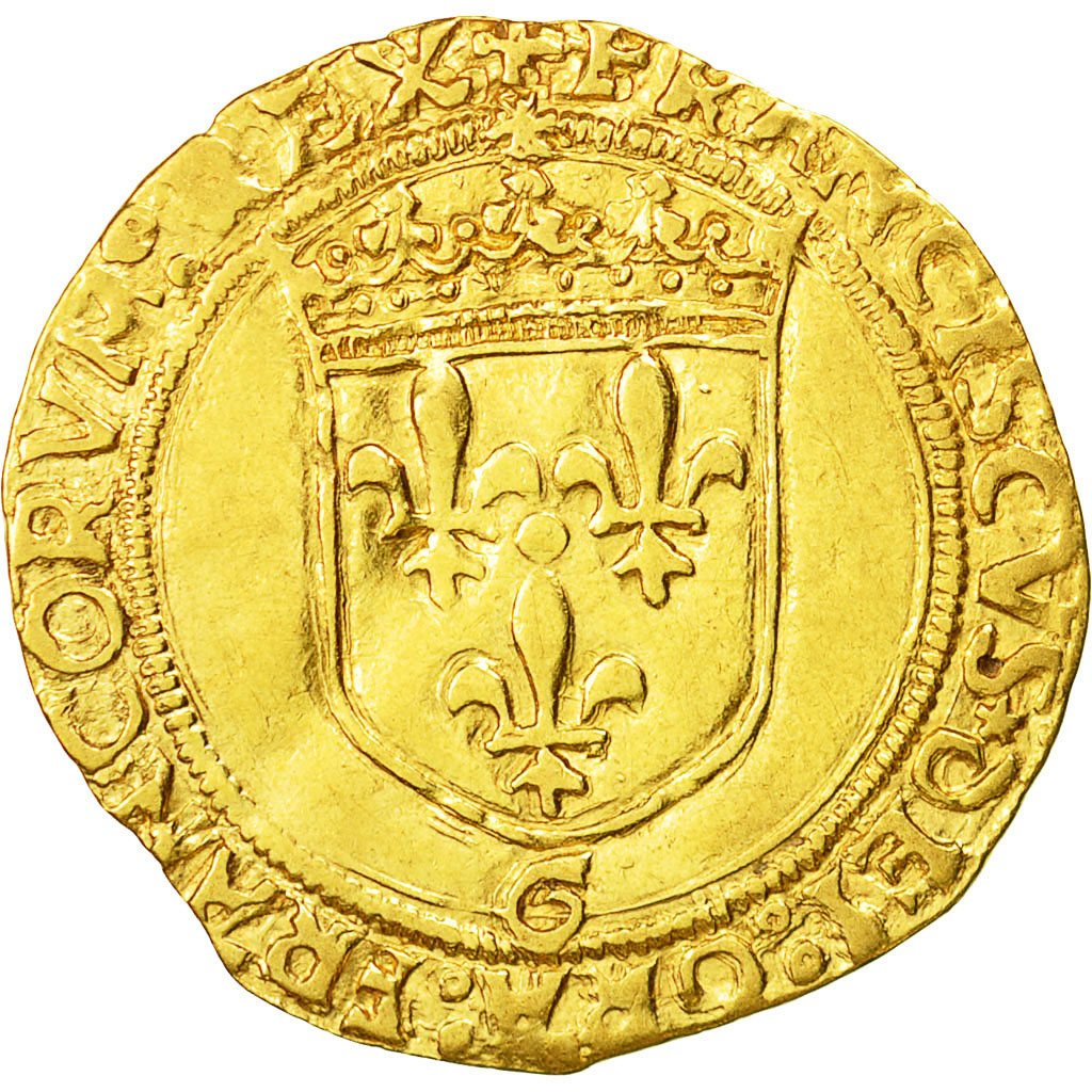 Münze, Frankreich, François Ier, Ecu d'or, Gênes, SS+, Gold, Duplessy:771A