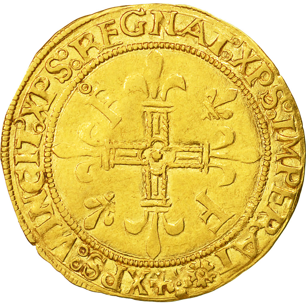 Coin, France, François Ier, Ecu d'or, Lyons, AU(55-58), Gold, Duplessy:775