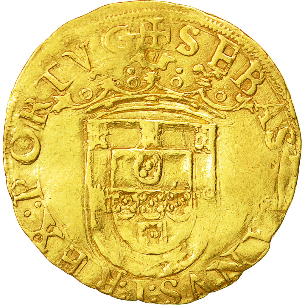 Coin, Portugal, Sebastião, Cruzado (500 Reis), Undated, Lisbon, EF(40-45), Gold