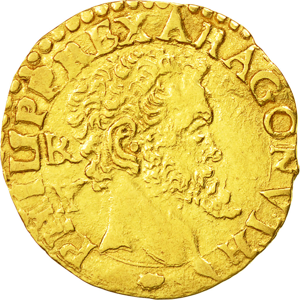 Coin, ITALIAN STATES, Philip II, Scudo, Undated, Naples, EF(40-45), Gold