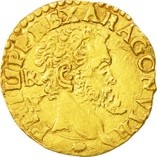 Coin, ITALIAN STATES, Philip II, Scudo, Undated, Naples, EF(40-45), Gold