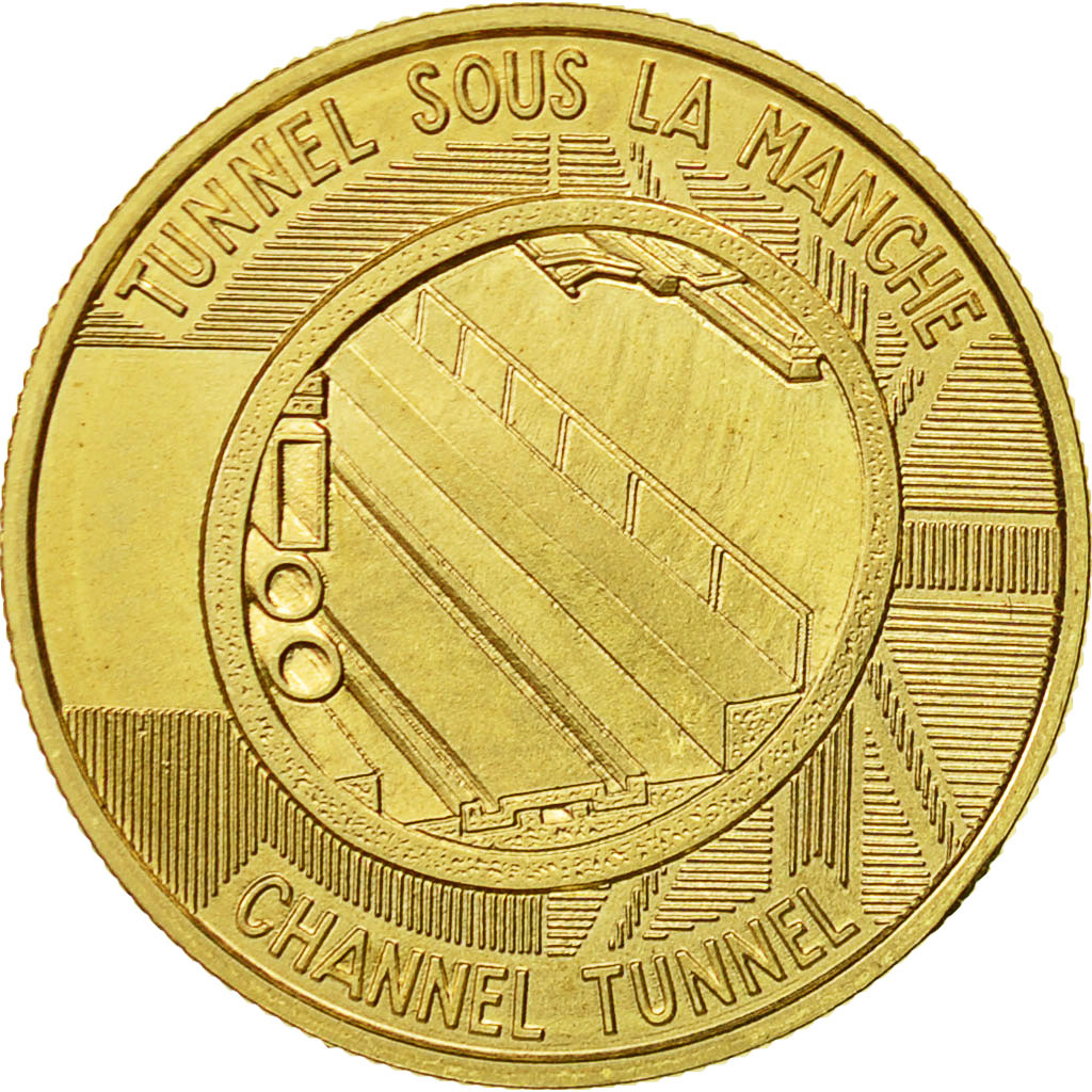 Francia, Medal, Tunnel sous la Manche - First Junction, 1990, SPL, Oro