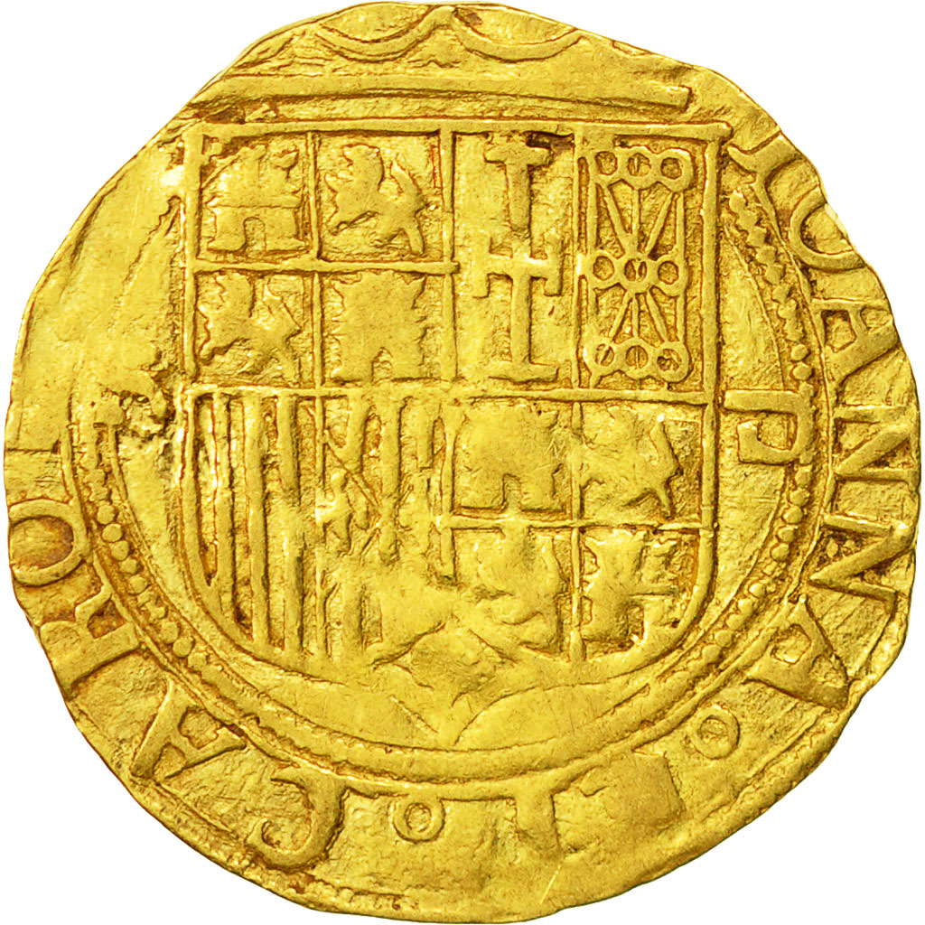 Espagne, Jeanne et Charles, Escudo, Seville, TB+, Or
