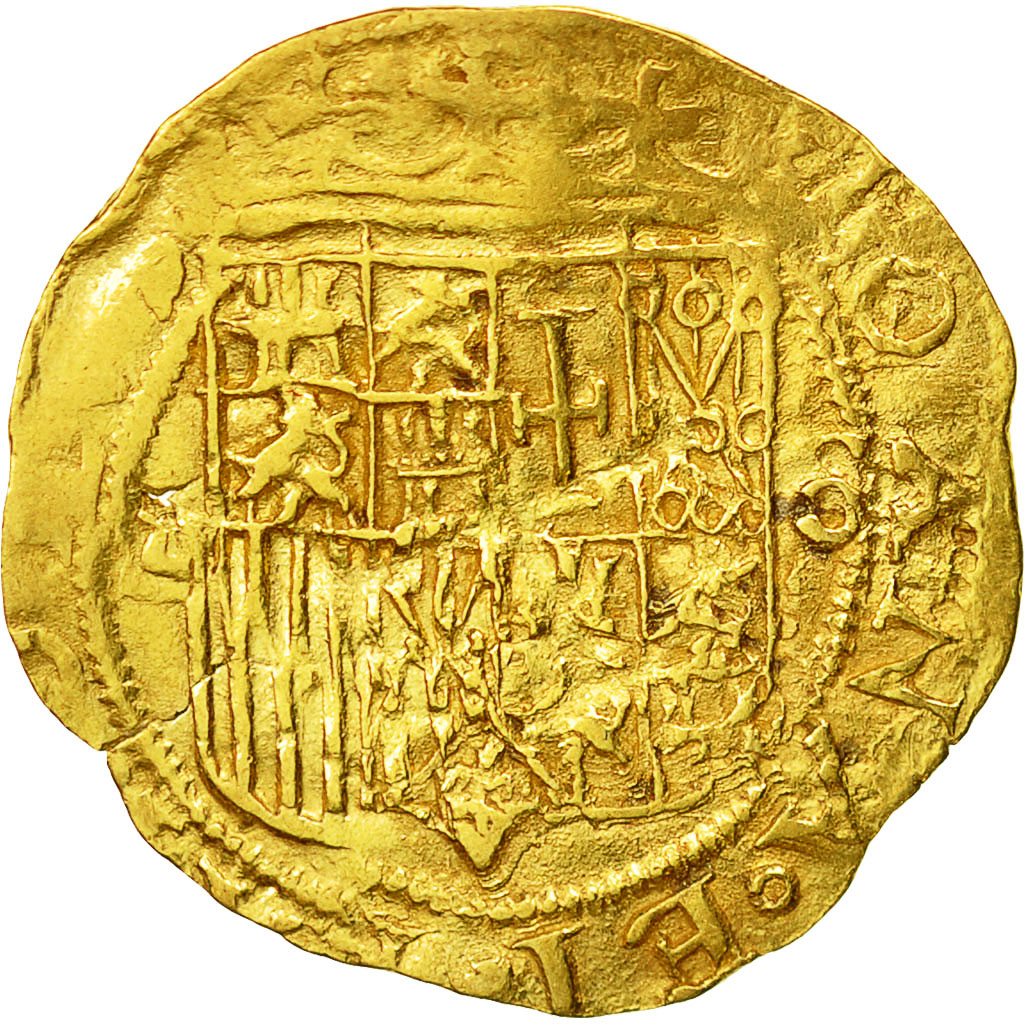 Espagne, Jeanne et Charles, Escudo, Seville, TB, Or