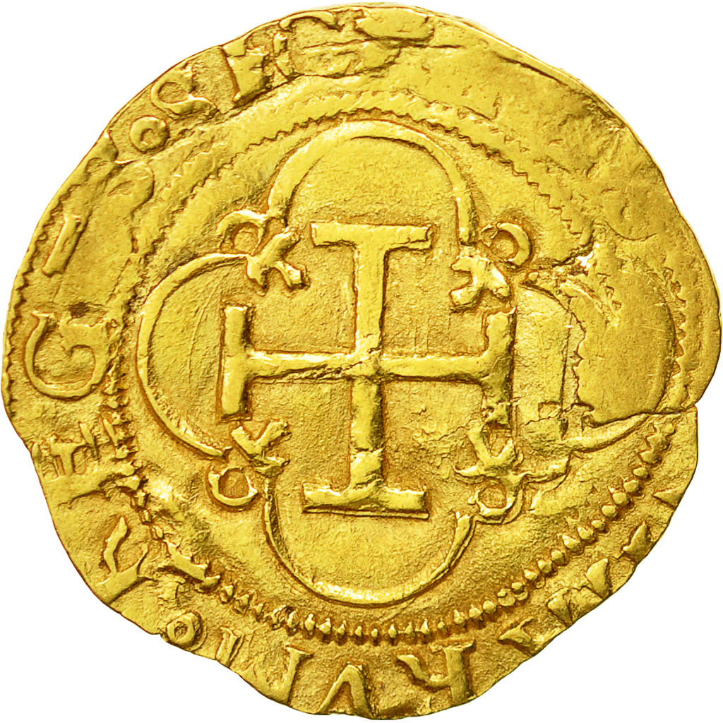 Espagne, Jeanne et Charles, Escudo, Seville, TB, Or