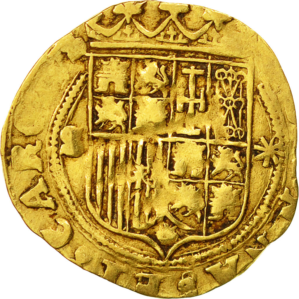 Coin, Spain, Jeanne et Charles, Escudo, Seville, EF(40-45), Gold