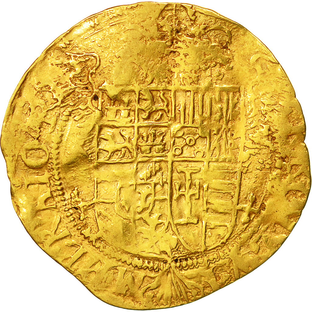 ITALIAN STATES, Carlo V, Scudo, Naples, F(12-15), Gold