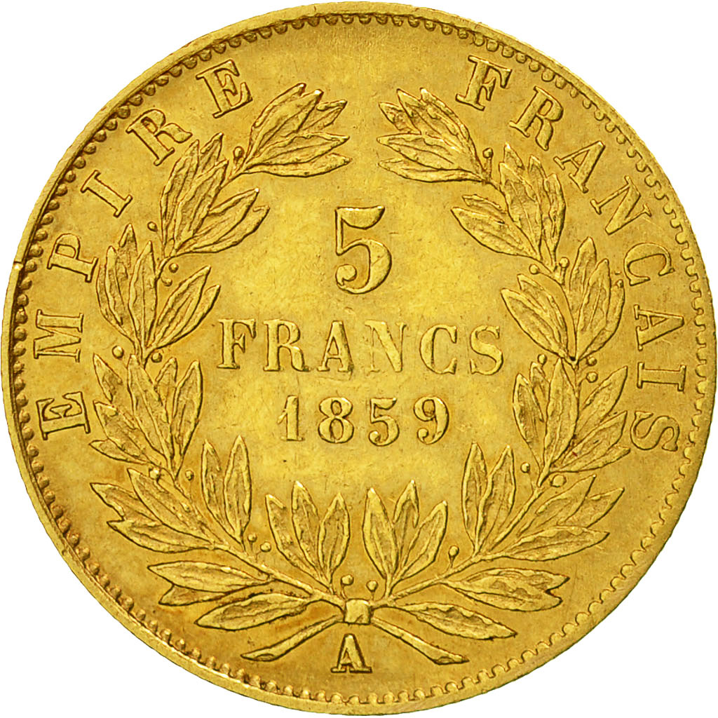 Coin, France, Napoleon III, Napoléon III, 5 Francs, 1859, Paris, EF(40-45)