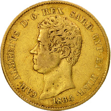 Moneta, STATI ITALIANI, SARDINIA, Carlo Alberto, 20 Lire, 1834, Torino, MB+