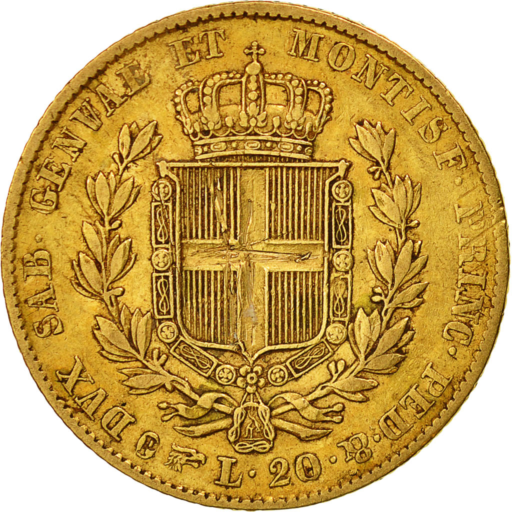 Munten, Italiaanse staten, SARDINIA, Carlo Alberto, 20 Lire, 1834, Torino, FR+