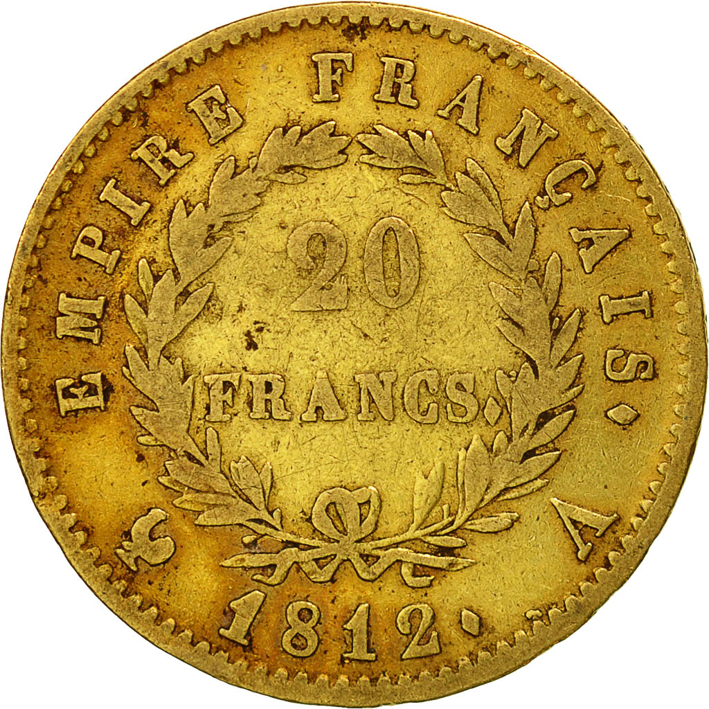 Munten, Frankrijk, Napoléon I, 20 Francs, 1812, Paris, FR, Goud, KM:695.1