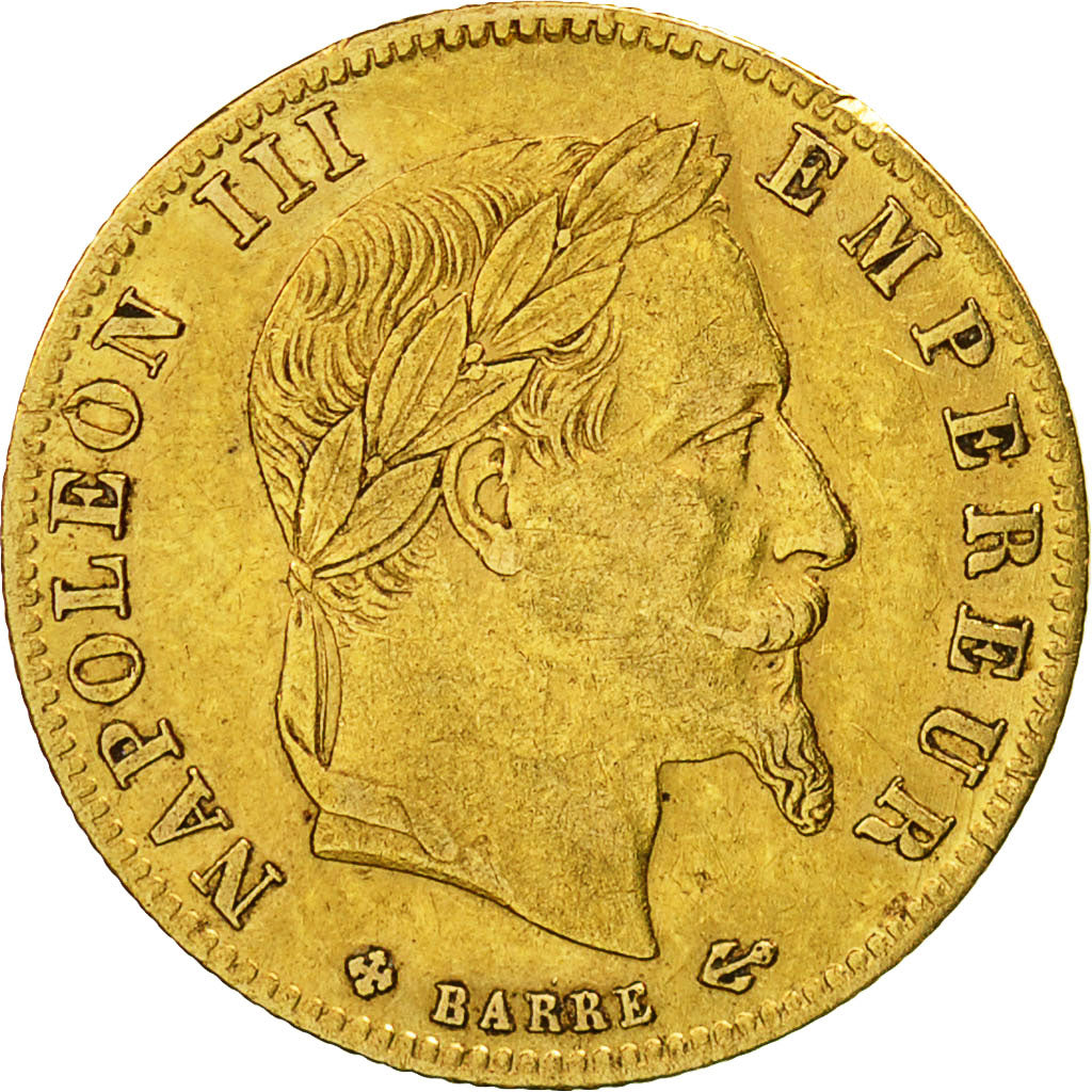 France, Napoleon III, 5 Francs, 1868, Strasbourg, EF(40-45)