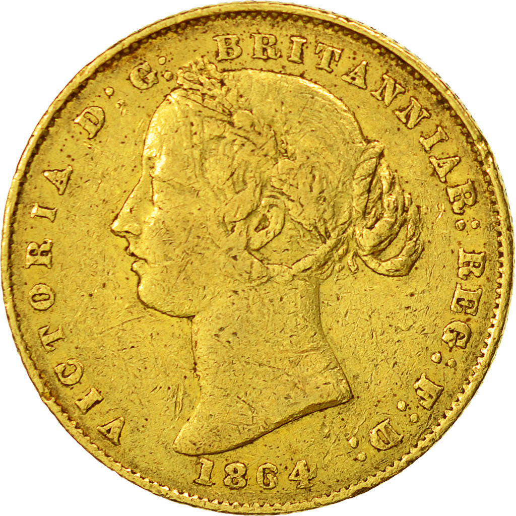 Moneta, Australia, Victoria, Sovereign, 1864, Sydney, MB+, Oro, KM:4