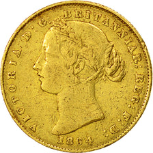 Moneta, Australia, Victoria, Sovereign, 1864, Sydney, MB+, Oro, KM:4