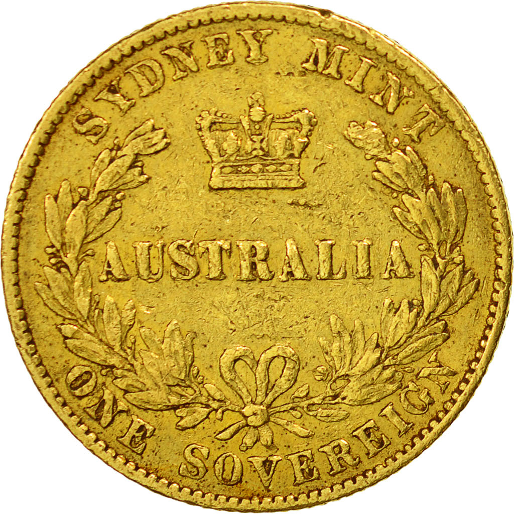 Moneta, Australia, Victoria, Sovereign, 1864, Sydney, MB+, Oro, KM:4