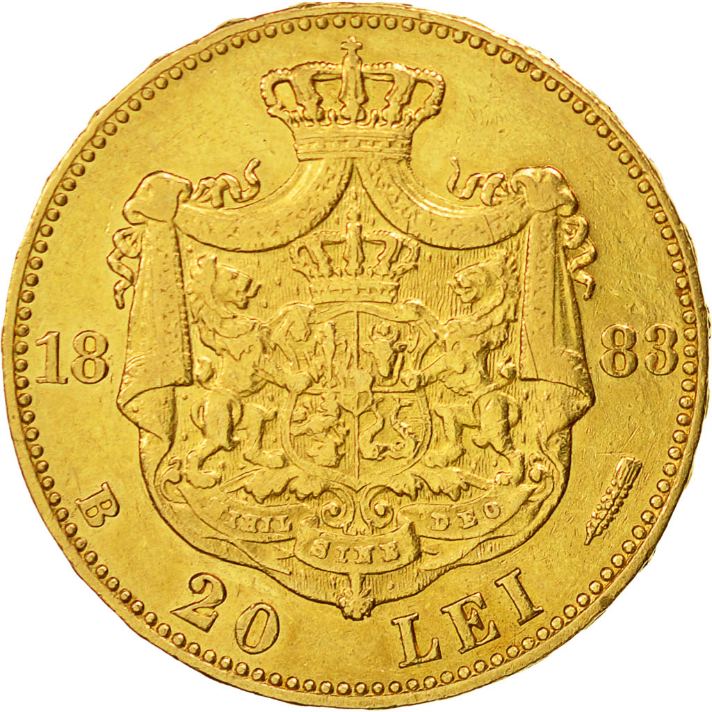 Romania, Carol I, 20 Lei, 1883, SPL-, Oro, KM:20