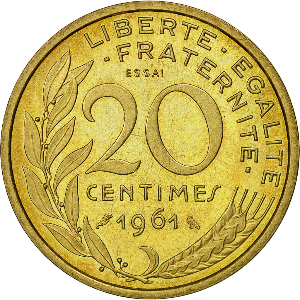Coin, France, Essai de Dieudonné, 20 Centimes, 1961, Paris, MS(63)