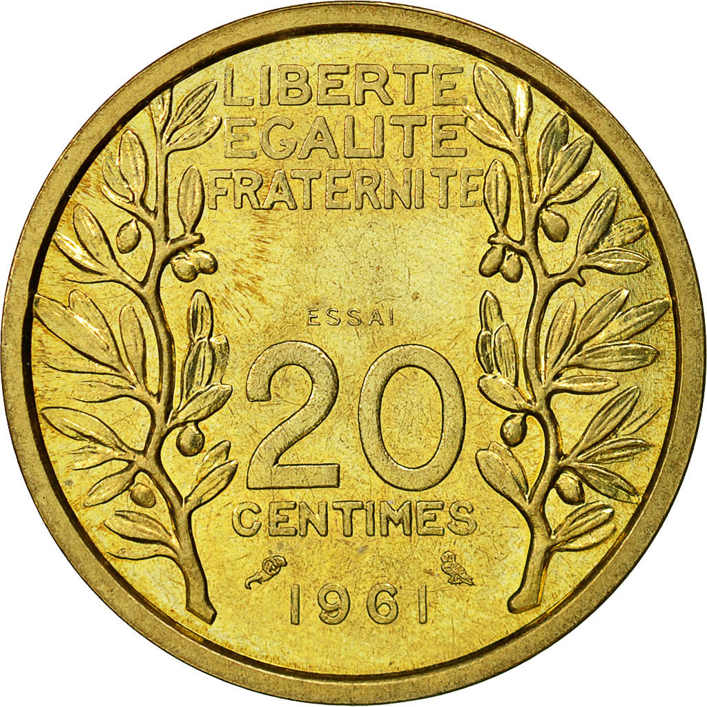 Coin, France, Essai de Lagriffoul, 20 Centimes, 1961, Paris, MS(63)