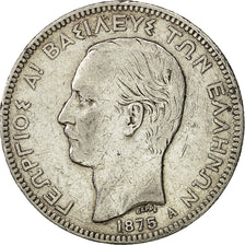 Coin, Greece, George I, 5 Drachmai, 1875, Paris, VF(30-35), Silver, KM:46