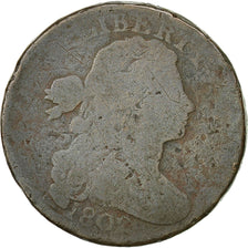 Estados Unidos, Draped Bust Cent, Cent, 1802, U.S. Mint, BC, Cobre, KM:22