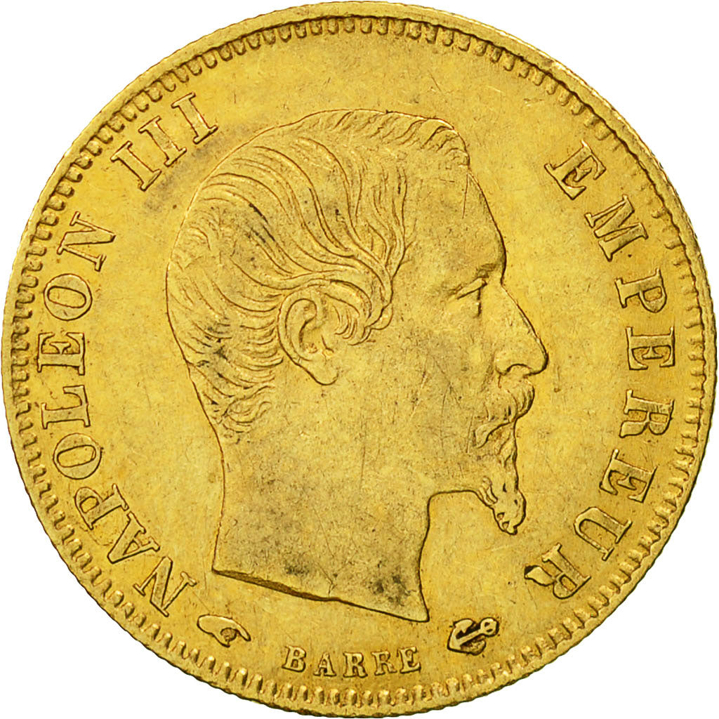 France, Napoleon III, 5 Francs, 1856, Paris, AU(50-53), Gold