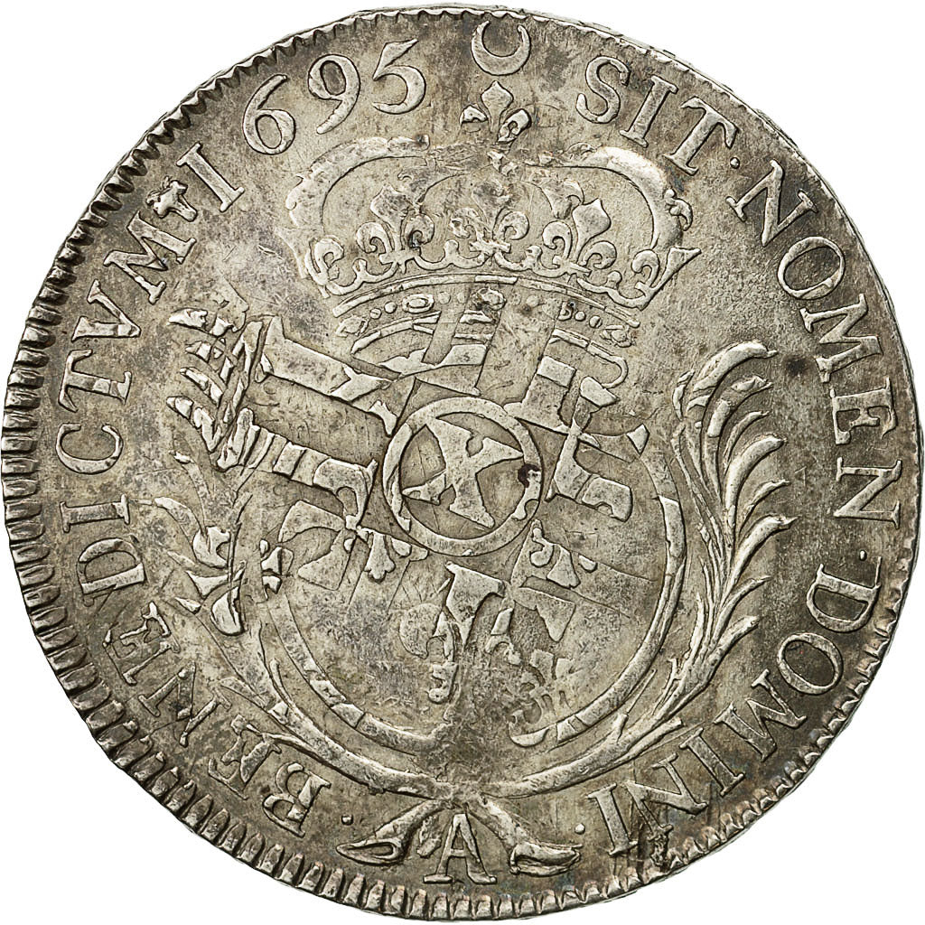 France, Louis XIV, Écu aux palmes, Ecu, 1695, Paris, TTB, Argent, KM:298.1