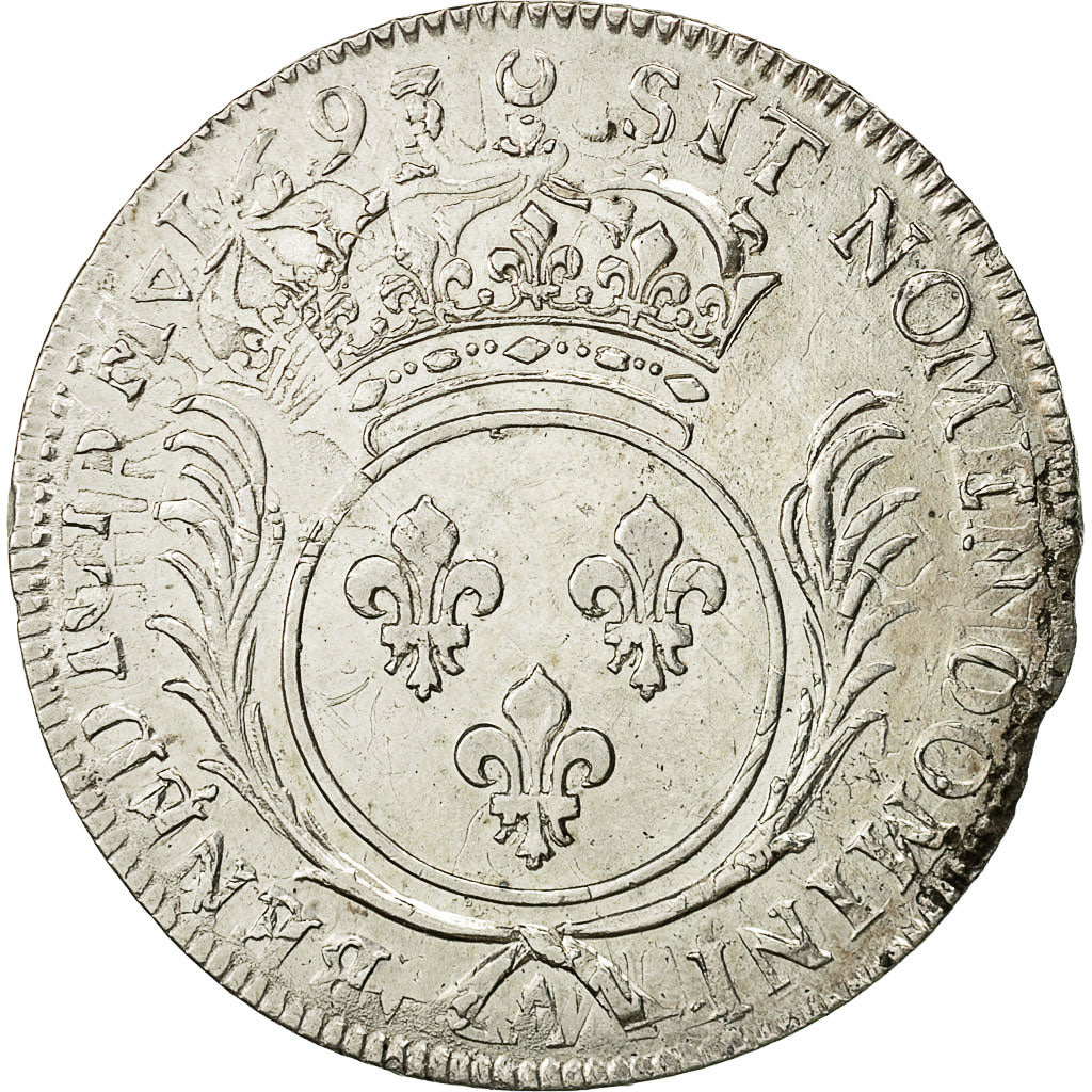 Monnaie, France, Louis XIV, Écu aux palmes, Ecu, 1693, Paris, TB+, Argent
