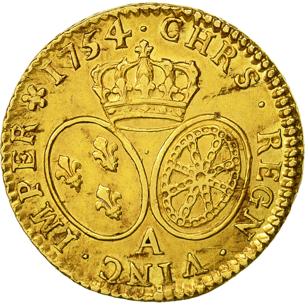 Coin, France, Louis XV, Louis d'or au bandeau, Louis d'Or, 1754, Paris